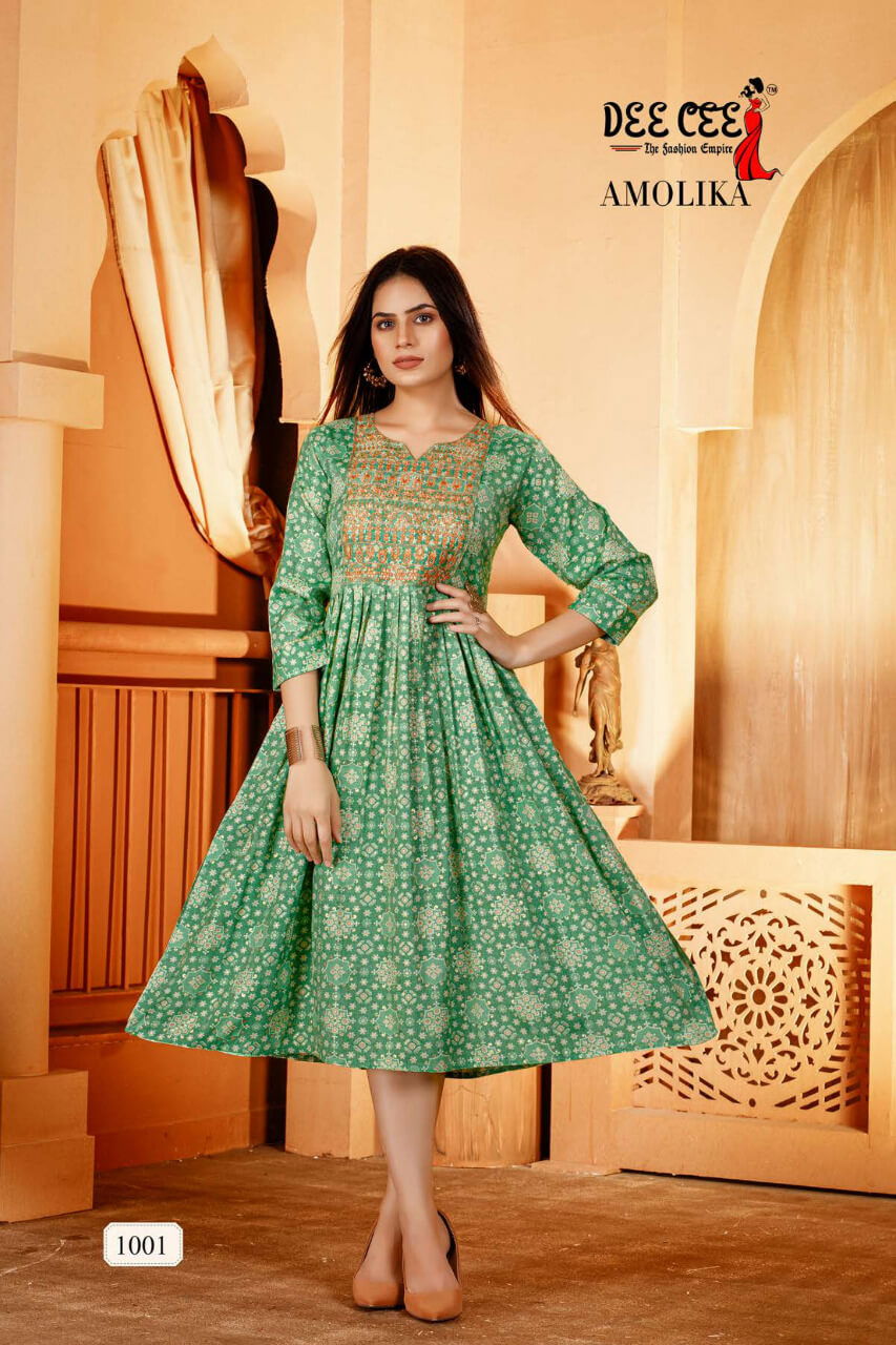 Deecee Amolika Ethnic Wear Wholesale Anarkali Kurtis Catalog
